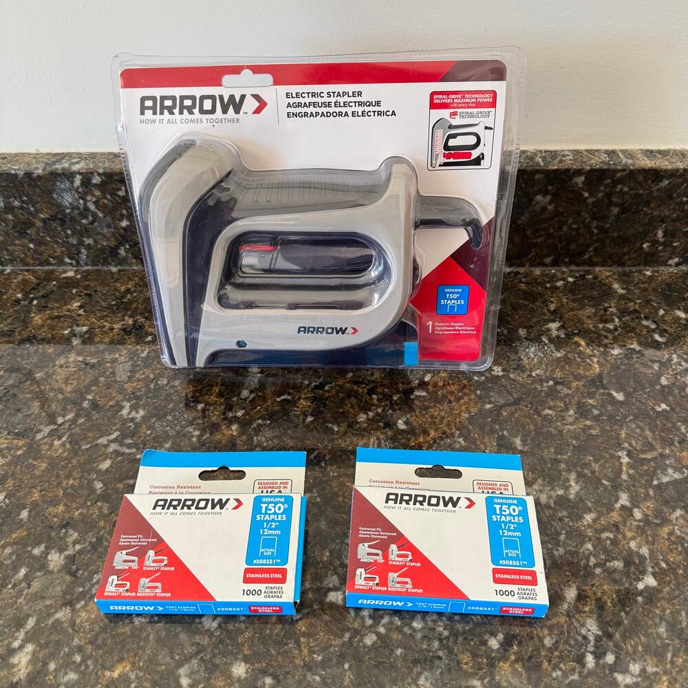 Arrow T50ACD spiral drive electric staple gun corded with 2K staples NEW